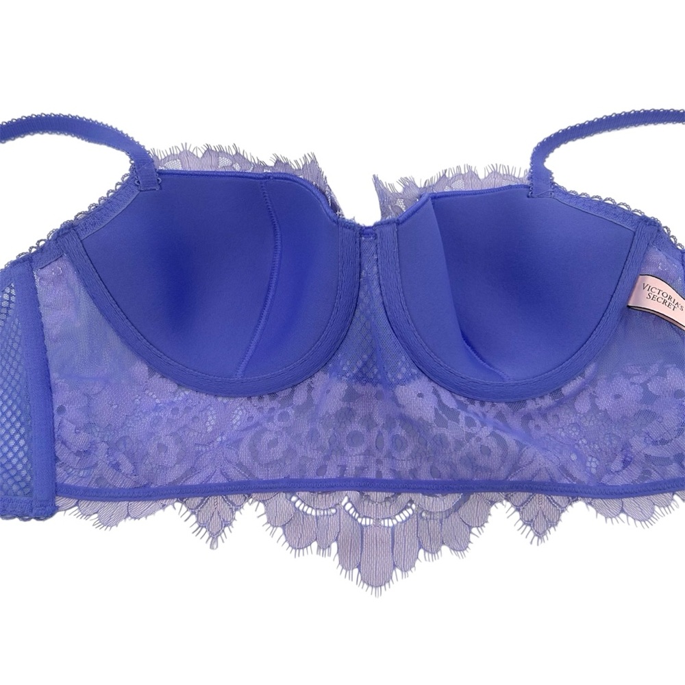 Victoria’s Secret Dream Angels Lined Demi Longline Bra Purple Lavender Size 34D - Picture 12 of 15